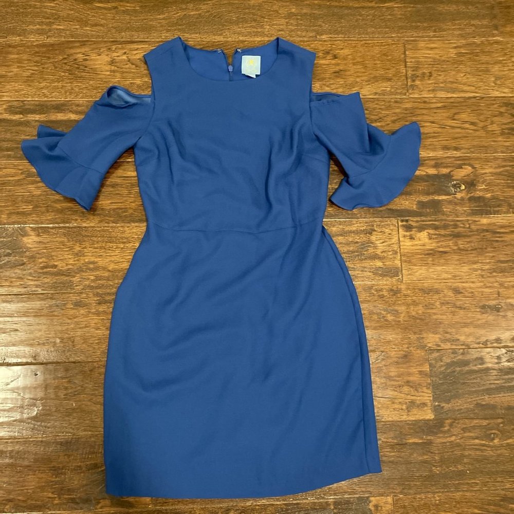 Cece Blue Dress Cold Shoulder, Size US 2